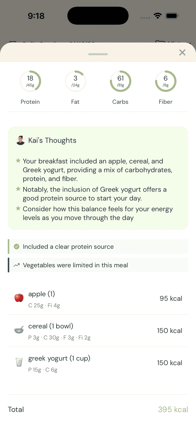 Understand your meals, instantly